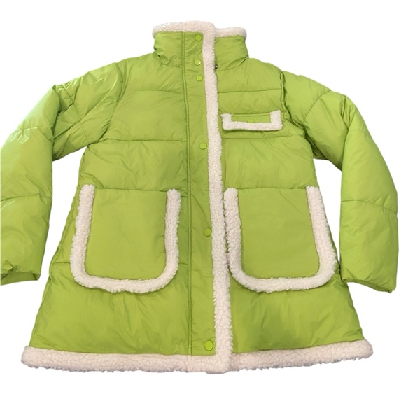 NATIVE YOUTH Jackets & Blazers - Lime green Sherpa edge Puffer coat. NWT. Oversized small. Native Youth